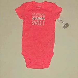 6mon onesie (always super sweet) in center